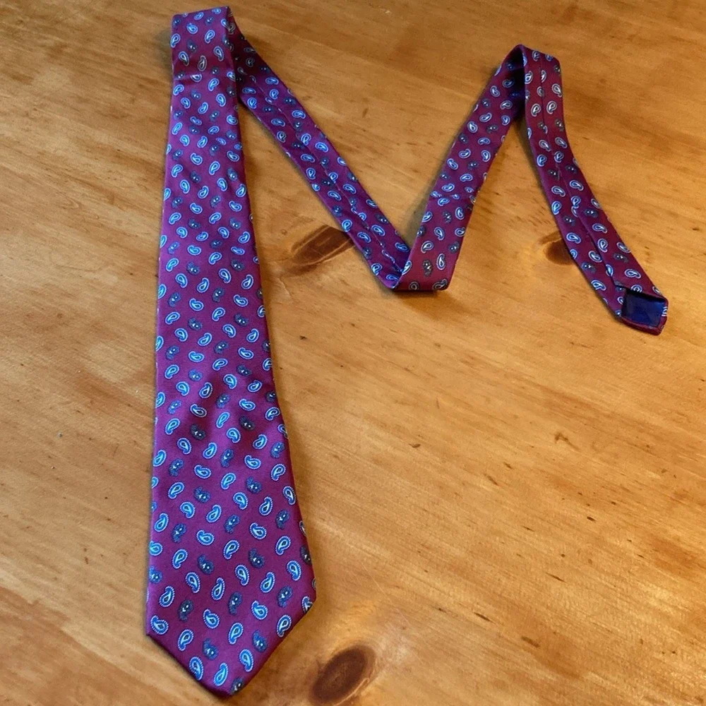Colours by Alexander‎ Julian Mens Silk Paisley Tie Classic Preppy Power Tie Vtg